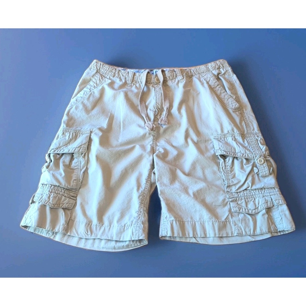 BKE Buckle Cargo Shorts‎ Men 36 W X 9 L Tan Beige Khaki Casual Fit Drawstring